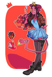 The Royal Fusion Of Damien And Miranda For The Monsterpromchallenge Fiery And Murderous I Had So Much Fu Monster Prom Character Design Drawing Cartoon Faces