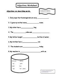 Adjectives Worksheet Adjectives Adjective Worksheet List Of Adjectives