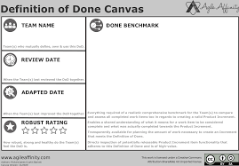 Product owners, focus on the user benefits, not the product! Definition Of Done Canvas Dzone Agile