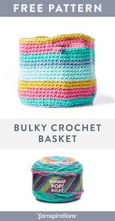 These are free crochet projects using bernat blanket yarn and bernat baby blanket yarn. Bernat Pop Bulky Yarn Pattern This Crochet Storage Basket Is Worked Up In The Chunky Self St Crochet Basket Pattern Free Crochet Storage Bulky Yarn Patterns