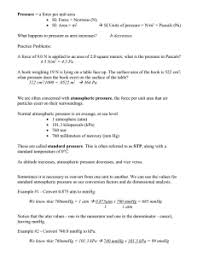 Look up the formulas until you get a hang of. Unit 2 Worksheet 2 Measuring Pressure Nidecmege