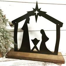 They have since become part of the christmas story perhaps his first was a wooden nativity scene made out of bethlehem olive wood, as ours are! Amazon Com Nativity Scene Farmhouse Christmas Decor Metal Manger Scene Rustic Christmas Decor Handmade