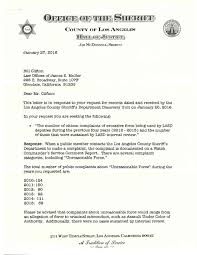 The anonymous complainant alleged the following violation: Letter Response To Citizen Complaints Of Excessive Force Lasd Discovery Unit 2016 Prison Legal News