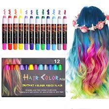 If you want the power to turn your hair pastel pink and back in one day, a wash in wash out hair dye is the answer. Amazon Com Ezco 12 Color Temporary Hair Chalk Pens Crayon Salon Washable Hair Color Dye Face Kit Safe For Makeup Birthday Party Gift For Girls Kids Teen Adult Beauty Personal Care