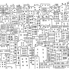 Black And White City Sketch Mural City Sketch Black And White City Mural