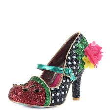 Details About Womens Irregular Choice Crimson Sweet Black Green High Heel Shoes Shu Size