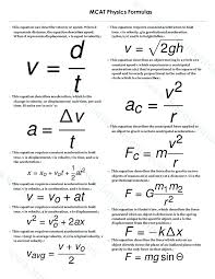 Mcat Physics Formulas List Tips To Solve Problems Easily In 2020 Physics Formulas Physics Lessons Physics And Mathematics