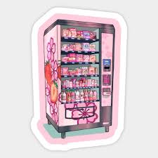 Pink Vending Machine Vending Machine Sticker Teepublic Vending Machine Kawaii Stickers Anime Stickers