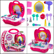 Kids Cosmetic Accessories Kit Colorful Pretend Play Makeup Toy Set With Mirror Kids Toys Makeup Toys Toy Sets Play Makeup