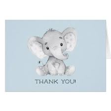 Elephant Boys Baby Shower Thank You Note Zazzle Com Elephant Baby Shower Boy Baby Shower Thank You Baby Boy Shower