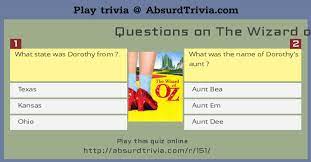 From offscreen friendships and jarring pay inequality to the special effects and makeup tricks that brought some of the world's favorite film characters to life, the wizard of oz (1939) had so much going on behind the emerald curtain and th. Trivia Quiz Questions On The Wizard Of Oz