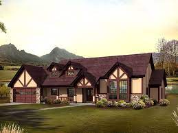 Considered a step up from the english cottage, a tudor home is made from brick and/or stucco with decorative half timbers exposed on the exterior and interior of the home. Nottingham Hill Tudor Home Cottage House Plans Tudor House Tudor House Plans
