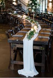 White Wedding Gauze Table Runner Table Centerpiece Etsy In 2020 Rustic Table Runners Rustic Table Floral Table Runner