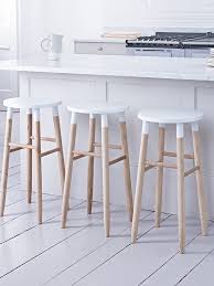 Carefully Handcrafted From Sustainable And Responsible Raw Oak Our Contemporary Round Topped Stool Features Visible W Oak Bar Stools Bar Stools Kitchen Stools