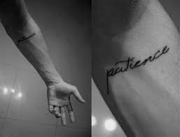 30 Patience Tattoo Designs For Men Word Ink Ideas Patience Tattoo Tattoo Designs Men First Time Tattoos