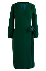 J Crew 365 Wrap Crepe Dress In Green Or Black Womens Wrap Dress Petite Wrap Dress Work Dresses For Women