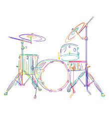 Neon Drum Kit Vector Art Download Percussion Vectors 579636 Drums Art Drum Kits Drum Tattoo