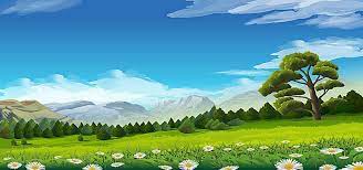 Cartoon Landscape Background Landscape Background Spring Landscape Scenery Background