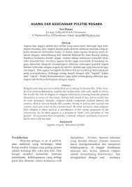 Malaysia merupakan negara majmuk yang mempunyai pelbagai kaum yang terdiri daripada pelbagai agama seperti agama islam, hindu, buddha, dan sebagainya. Pdf Agama Dan Kekuasaan Politik Negara