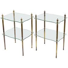 Choose nesting tables that feature shiny brass and smoked glass for designer style visual impact. French Side Or End Tables Of Glass With Gilt Bronze Legs Individually Priced Antique Swan