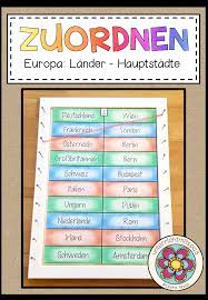 Zuordnen Europa Lander Und Hauptstadte Unterrichtsmaterial Im Fach Erdkunde Europa Lander Und Hauptstadte Europa Lander Lander Und Hauptstadte