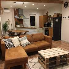 リビング 板壁キッチン パレットテーブル 造作食器棚 流木 などのインテリア実例 2017 09 12 19 00 41 roomclip ルームクリップ パレットテーブル インテリア リビング