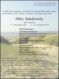 Wir freuen uns auf ihren besuch in unserer geschäftsstelle eschweiler, indestraße 113, 52249 eschweiler. Traueranzeigen Von Ellen Sokolowsky Aachen Gedenkt