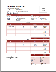 Basic formatting in excel can customize the look and feel of your excel spreadsheet. Electrician Services Receipt Template Ms Excel Receipt Templates