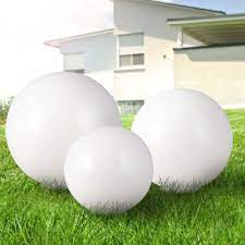 The balls are solar powered and charge up during the day, then automatically turn on at dusk! Bundle Set Of 3 Led Solar Outdoor Lamp Garden Decoration Plug Lamps Balls White 15 And 25 Cm Etc Shop Lamps Furniture Technology Household All From One Source Etc Shop