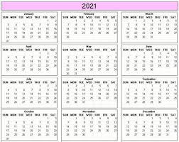 2021 yearly calendar | one page calendar. Yearly 2021 Printable Calendar Color Weekday Starts Sunday Scheduling Software