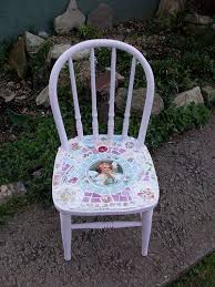 Front View Pink China Mosaic Table Mosaic Furniture Childrens Chairs Girls Chairs