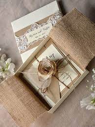 Lace And Buralp Wedding Invitation Vintage Wedding Invitations Rustic Box Wed Convite De Casamento Convite Padrinhos Casamento Convite De Casamento Rustico