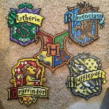 All 5 Hogwarts Crests Perler Bead Art Diy Perler Beads Harry Potter Perler Beads