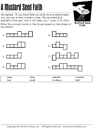 20 and jesus said unto them, because of your unbelief: Mustard Seed Faith Word Shape Sermons4kids