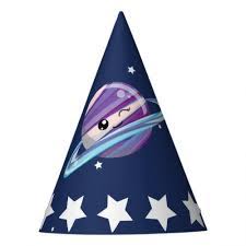 Cute Planet Saturn Space Galaxy Kid Birthday Party Hat Zazzle Com In 2021 Birthday Party Hats Kids Birthday Party Kids Birthday