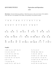 They then match the answer to the correct letter of the alphabet and use the letters to solve the quotation puzzle on … Bbsd Com