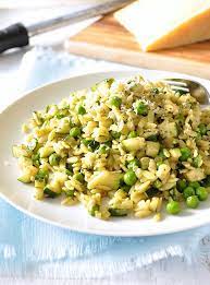 Pea Zucchini And Pesto Orzo Risoni Recipe Pesto Orzo Zucchini Pesto Pasta Dishes