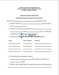 Free Form Emancipation Petition - Free Legal Forms - Laws.com