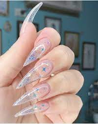 Pin By Kait On Nails Transparent Nails Clear Acrylic Nails Coffin Nails Designs