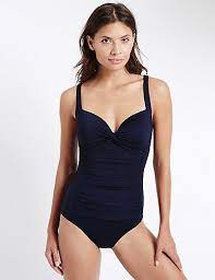 Secret Slimming Twisted Front Ruched Plunge Swimsuit Swimsuits Fashion One Piece