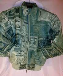 Vintage Al Wissam Leather Green World Currency Money Jacket Size Large Jackets Clothes Leather