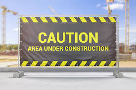 Construction Fence Banner Mockup Signage Design Construction Fence Signage
