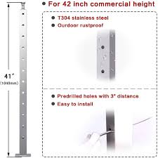 Including a wooden handrail is a great way to blend your cable deck railing into the natural environment surrounding it. Buy Muzata Cable Railing Post Intermediate 42 X1 X2 Stainless Steel Brushed Finishing Pre Drilled Post Surface Mount For Wood Concrete Level Deck Stair Balustrade Fit Invisible Kit Ps11 Lh4l Pt1 Pt2 Pt6 Online In