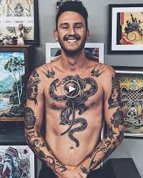 Tattoo By Tom Burrey Traditional Traditionaltattoo Traditionalart Traditional Tattoo Sleeve Traditional Chest Tattoo Chest Tattoo Men