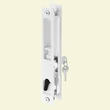 Prime Line White Diecast Keyed Sliding Door Flush Handle Set C 1129 The Home Depot Sliding Doors Sliding Patio Doors Patio Doors