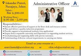 Browse through our website in order to view more services. Acetalent On Twitter Job Vacancy As Temporary 3 Month Administrative Officer Needed At Iskandar Puteri Nusajaya Johor To Apply Please Email Us Your Resume At Azari Kamal Acetalent My Or Chin Wk Acetalent My Acetalent Jobvacancy Admin