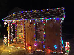 Shed Decorated Like Gingerbread House Outdoor Christmas Shed Decor Playhouse Decor