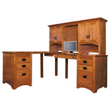 It has an arched crown top and short angular grooved legs. Mission Corner Computer Desk With Hutch Top Amish Oak Furniture Mattress Store