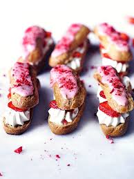 Strawberry Eclairs Recipe Food Eclairs Desserts