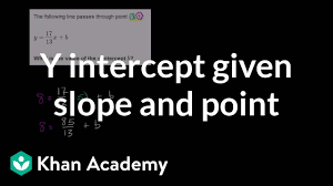 When you draw a line through the. Finding Y Intercept Given Slope Point Old Video Khan Academy